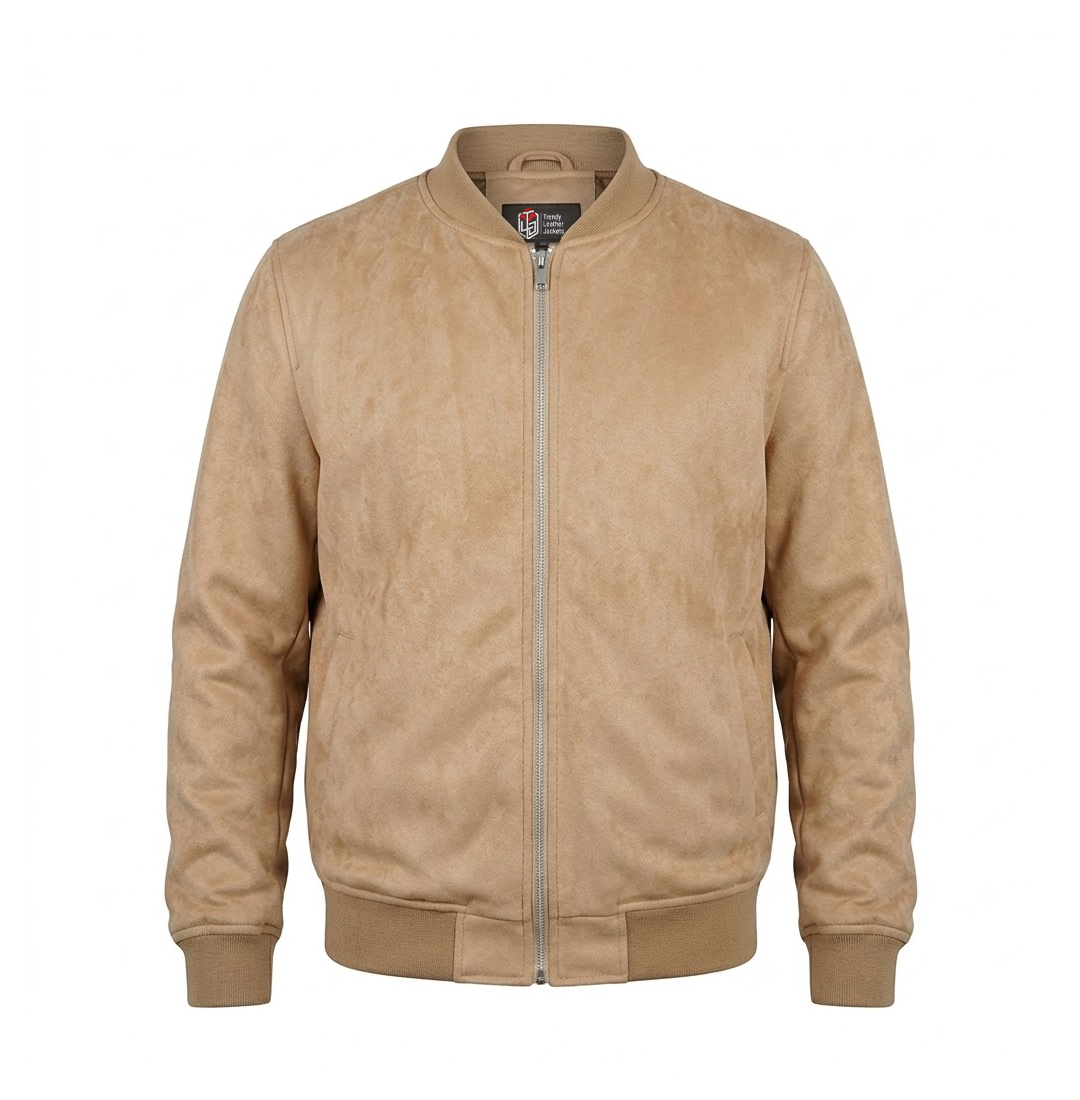 Men’s Signature Camel Faux Suede Jacket Men’s Signature Camel Faux Suede Jacket - Trendy Leather Jackets