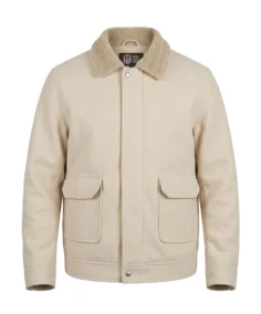 Men’s Signature Cream Wool Blend Felt Jacket - Trendy Leather Jackets
