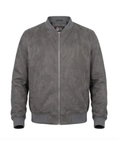 Men’s Signature Grey Faux Suede Jacket - Trendy Leather Jackets