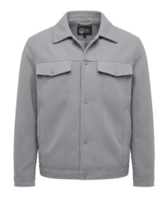 Men's Signature Light Grey Wool Blend Felt Jacket Front Side