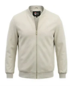 Men’s Signature Off White Wool Blend Felt Jacket - Trendy Leather Jackets