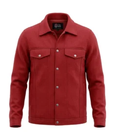 Men’s Signature Red Wool Blend Felt Jacket - Trendy Leather Jackets