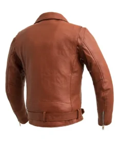 Men's Thunder Brown Leather Jacket Back - Trendy Leather Jackets