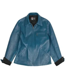 1930s Classic Blue Leather Jacket - Trendy Leather Jackets