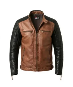 Men's Helston Motorcycle Leather Jacket Front