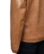 Men's Stylish Brown Durable Leather Jacket Cuffs - Trendy Leather Jackets