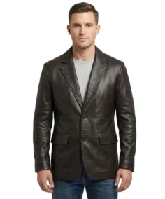 Premium Black Lambskin Leather Blazer - Trendy Leather Jackets