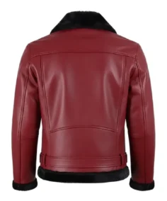 Shop The Men's Maroon Shearling Bomber Jacket - Trendy Leather Jackets