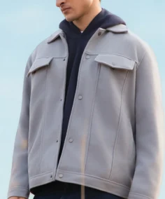 Shop The Men’s Signature Light Grey Wool Blend Felt Jacket - Trendy Leather Jackets