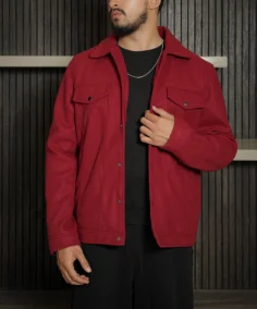 Shop The Men’s Signature Red Wool Blend Felt Jacket - Trendy Leather Jackets