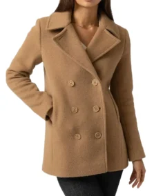 Women Quinn Camel Brown Wool Coat - Trendy Leather Jackets